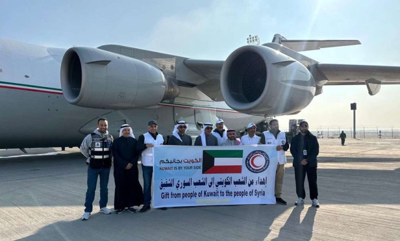 إقلاع الطائرة الثانية من الجسر الجوي الكويتي لسوريا محملة بـ33 طنا من المواد الإغاثية والأدوية
